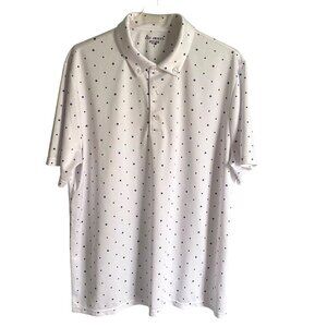 Golf America White Polo with Blue Stars Golf Clubs Men's Large NEW